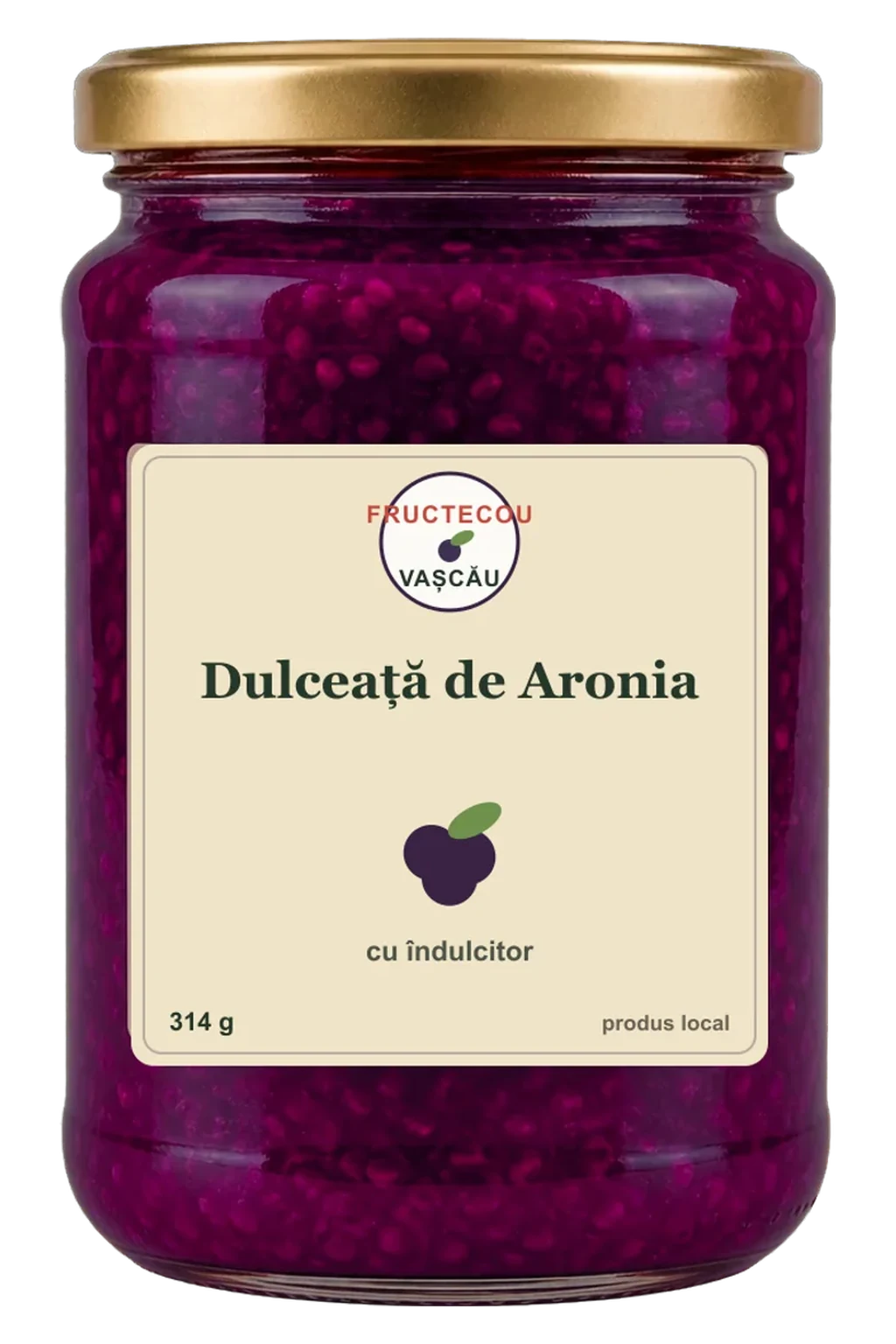 Dulceață de Aronia cu Îndulcitor, 314 g